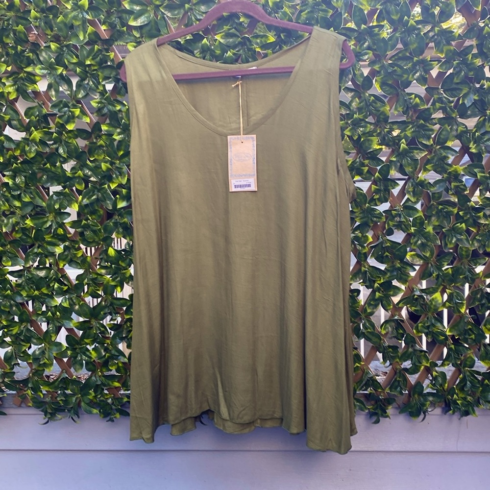 Blue Sky Clothing Fion Tank - Forrest Green 2X